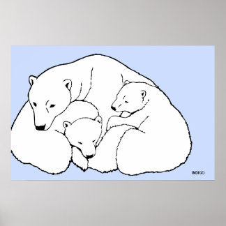 Polar Bear Poster Art Print Wildlife Home Decor