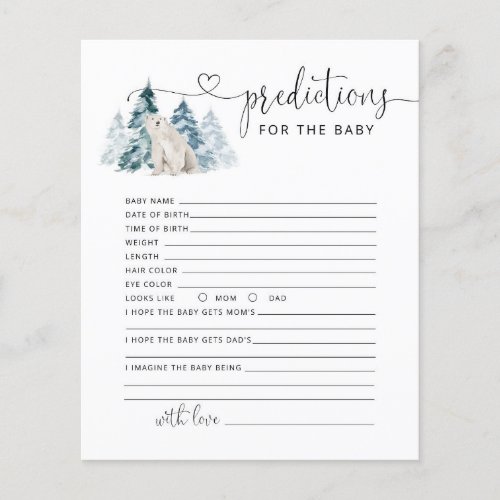 Polar bear prediction for baby card