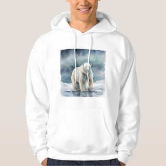 Polar Bear Print Men's Cozy Hooded Sweatshirt