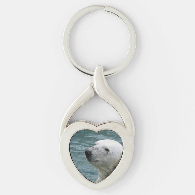 Polar Bear Profile Keychain (Front)