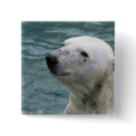Polar Bear Profile Square Pin