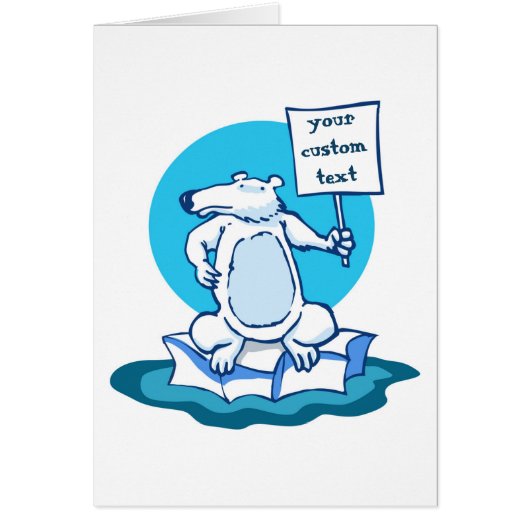 polar bear protest global warming funny cartoon cards (Front)