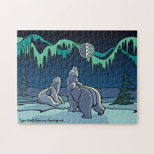 Polar Bear Puzzle Personalized Polar Bear Art Gift (Horizontal)