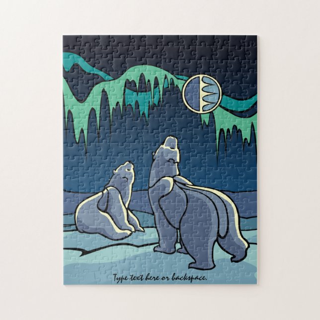 Polar Bear Puzzle Personalized Polar Bear Art Gift (Vertical)