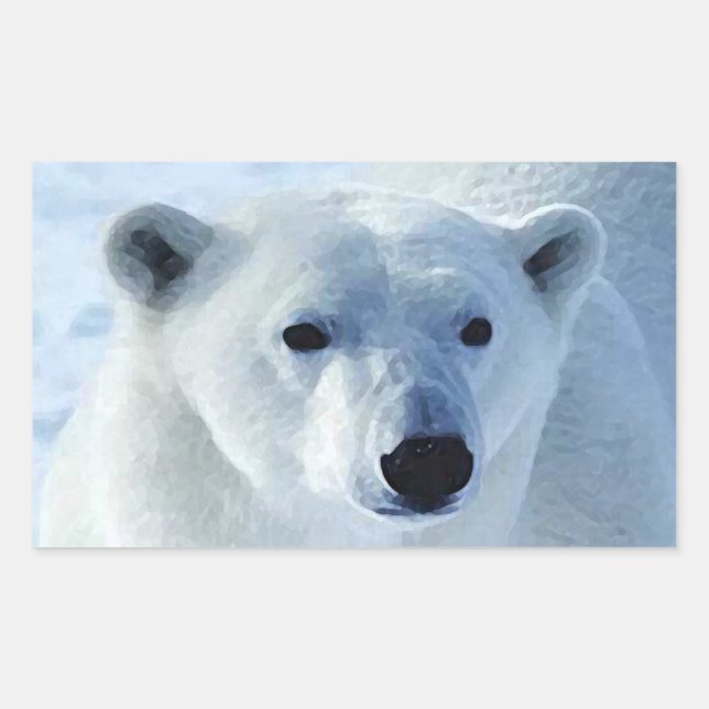 Polar Bear Rectangle Stickers (Front)