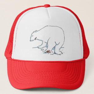 Polar Bear red and white foam trucker hat