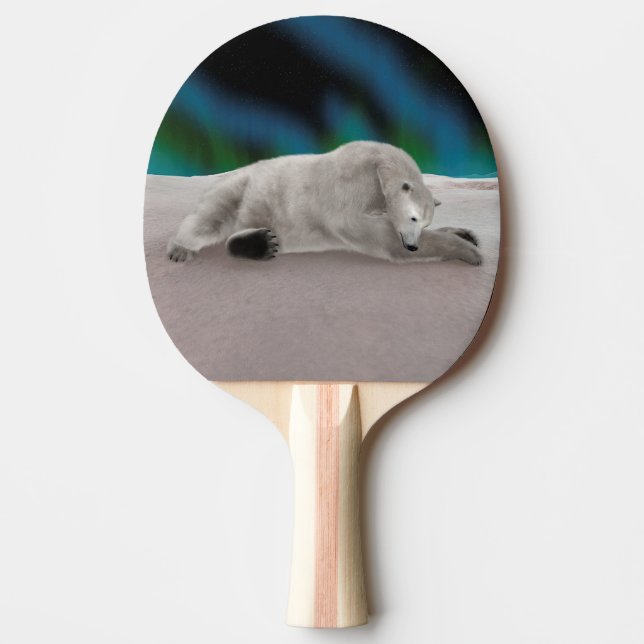 Polar Bear Resting Ping Pong Paddle (Front)
