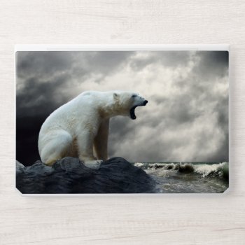 Polar Bear Roaring Hp Laptop Skin by FantasyCases at Zazzle