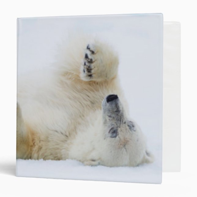 Polar bear rolling in snow, Norway Binder (Front/Inside)