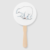 Polar Bear round hand fans