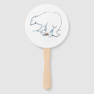 Polar Bear round hand fans