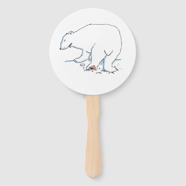 Polar Bear round hand fans (Front)
