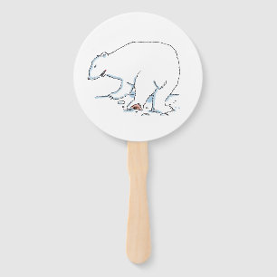 Polar Bear round hand fans