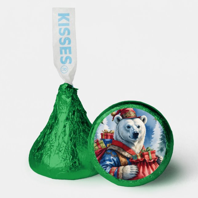 Polar Bear Santa Christmas Design Hershey®'s Kisses® (Front)
