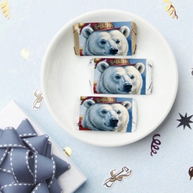 Polar Bear Santa Christmas Design Hershey's Miniatures (Hershey’s Miniatures assortment of Milk Chocolate, Krackel®, Special Dark®, and Mr. Goodbar® Kosher )