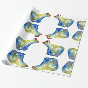 Polar Bear Santa Wrapping Paper