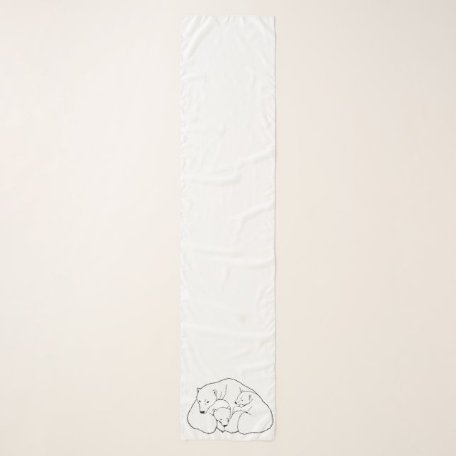 Polar Bear Scarf Baby Bear Scarves Wildlife Gifts (Front)