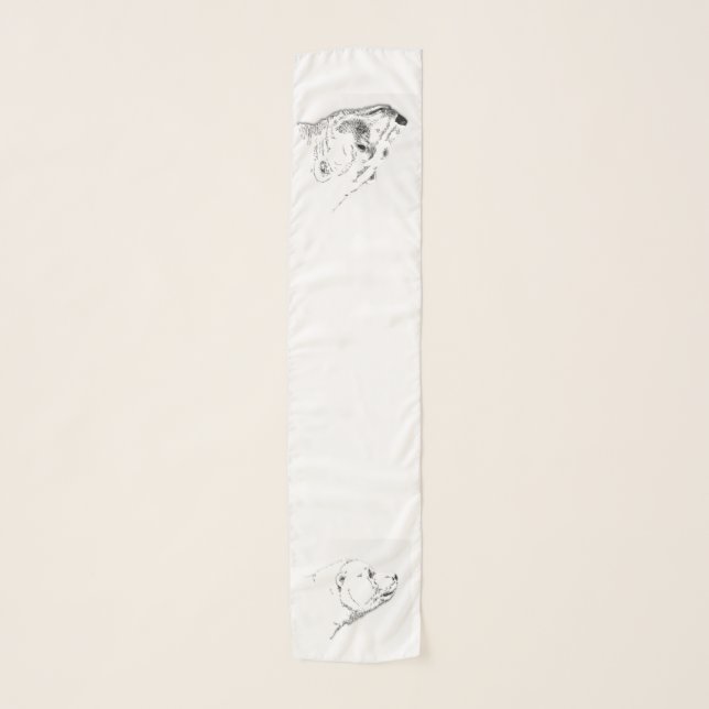 Polar Bear Scarf Baby Bear Scarves Wildlife Gifts (Front)