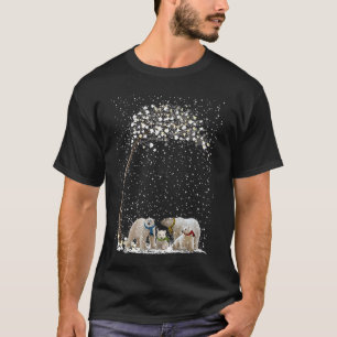 Polar Bear Scarf Winter Christmas Tree Xmas Snowy T-Shirt