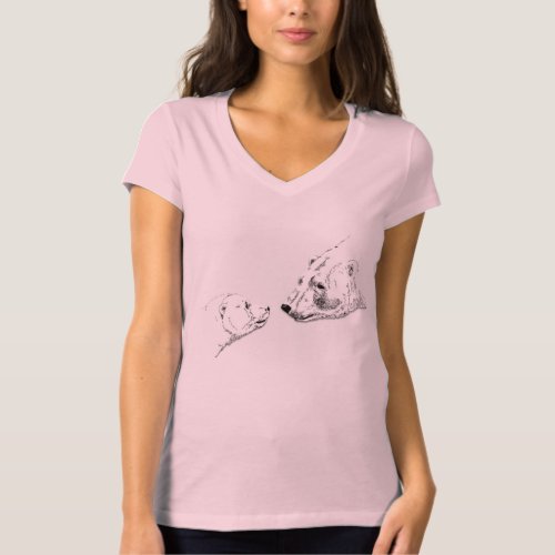 Polar Bear Shirt Womens Bear Kiss Art T_shirt