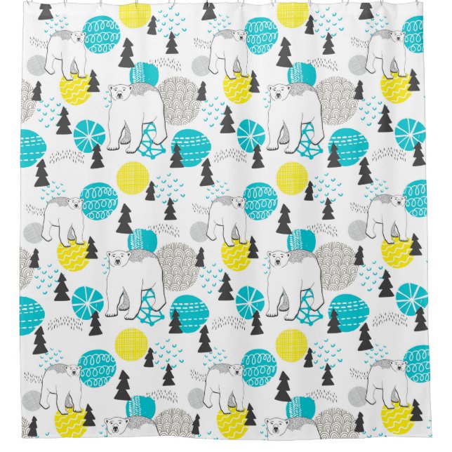 Polar bear shower curtain (Front)