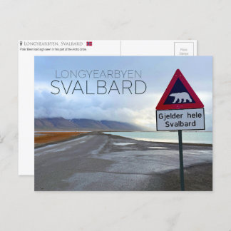 Polar Bear Sign in Longyearbyen, Svalbard Postcard