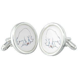 Polar Bear silver plated cufflinks
