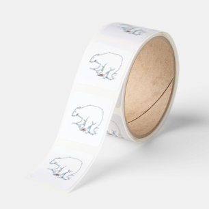 Polar Bear small square stickers roll
