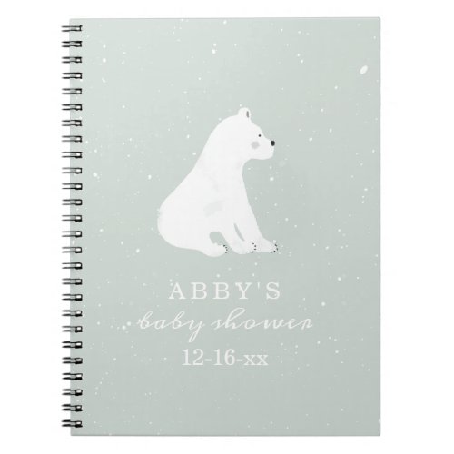 Polar Bear Snow Boy Baby Shower Guest Book