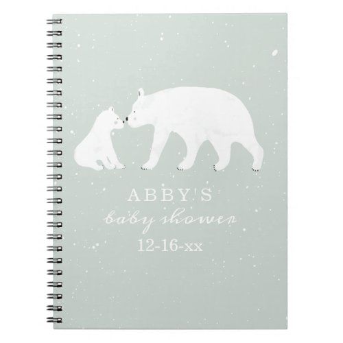 Polar Bear Snow Boy Mama Baby Shower Guest Book