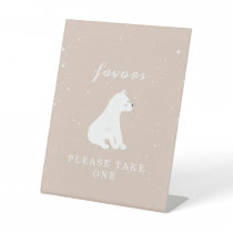 Polar Bear Snow Girl Baby Shower Favors  Pedestal Sign