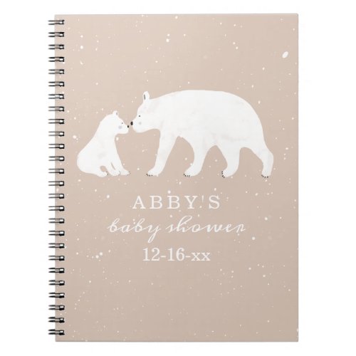 Polar Bear Snow Girl Mama Baby Shower Guest Book