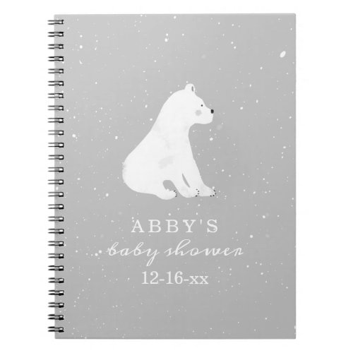 Polar Bear Snow Neutral Baby Shower Guest Book