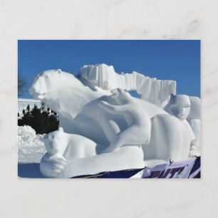 Polar Bear Snow Sculpture, Quebec, Canada Postcard