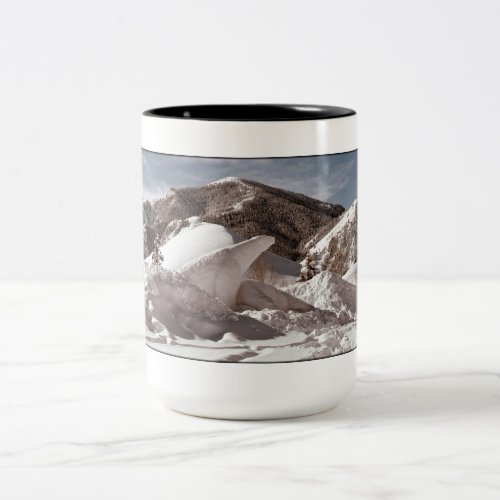 Polar Bear Snow Sculpture Sun Valley Idaho Two_Tone Coffee Mug