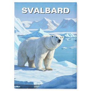 Polar Bear Snow Svalbard Norway Magnet