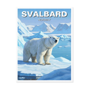 Polar Bear Snow Svalbard Norway Postcard