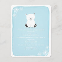 Polar Bear Snowflake Boy Baby Shower - Blue Invitation