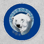 Polar Bear Snowflakes Art Nouveau Patch at Zazzle
