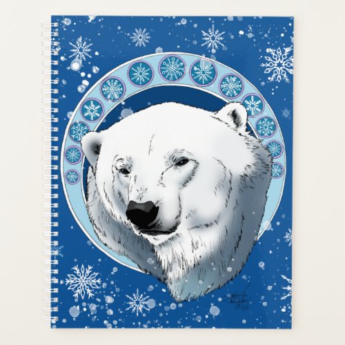 Polar Bear Snowflakes Art Nouveau Planner