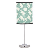 Polar Bear Snowflakes Blue White Winter Pattern Table Lamp (Back)