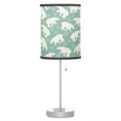 Polar Bear Snowflakes Blue White Winter Pattern Table Lamp (Left)