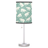 Polar Bear Snowflakes Blue White Winter Pattern Table Lamp (Right)