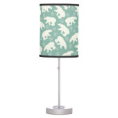 Polar Bear Snowflakes Blue White Winter Pattern Table Lamp (Front)