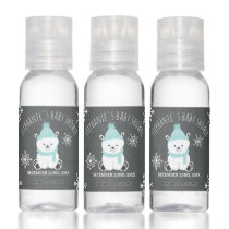 Polar Bear Snowflakes Boy Winter Baby Shower Hand Sanitizer