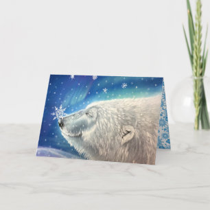 Polar Bear Snowflakes Greeting Card