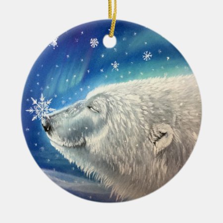 Polar Bear Snowflakes Ornament