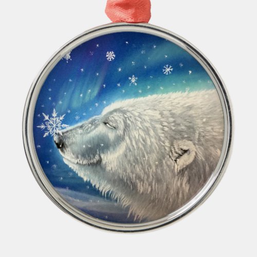 Polar Bear Snowflakes Ornament