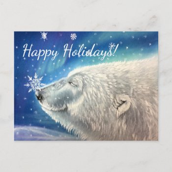 Polar Bear Snowflakes Postcard by michaelinemcdonald at Zazzle