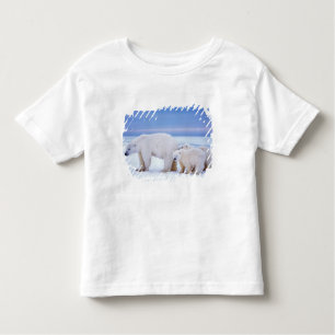 Polar bear sow with cubs toddler t-shirt